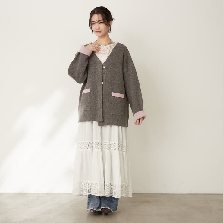 【nane】ダブルフェイスカーディガン | RMAF　NICE CLAUP / OLIVE des OLIVE | 詳細画像10 