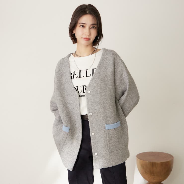 【nane】ダブルフェイスカーディガン | RMAF　NICE CLAUP / OLIVE des OLIVE | 詳細画像15 