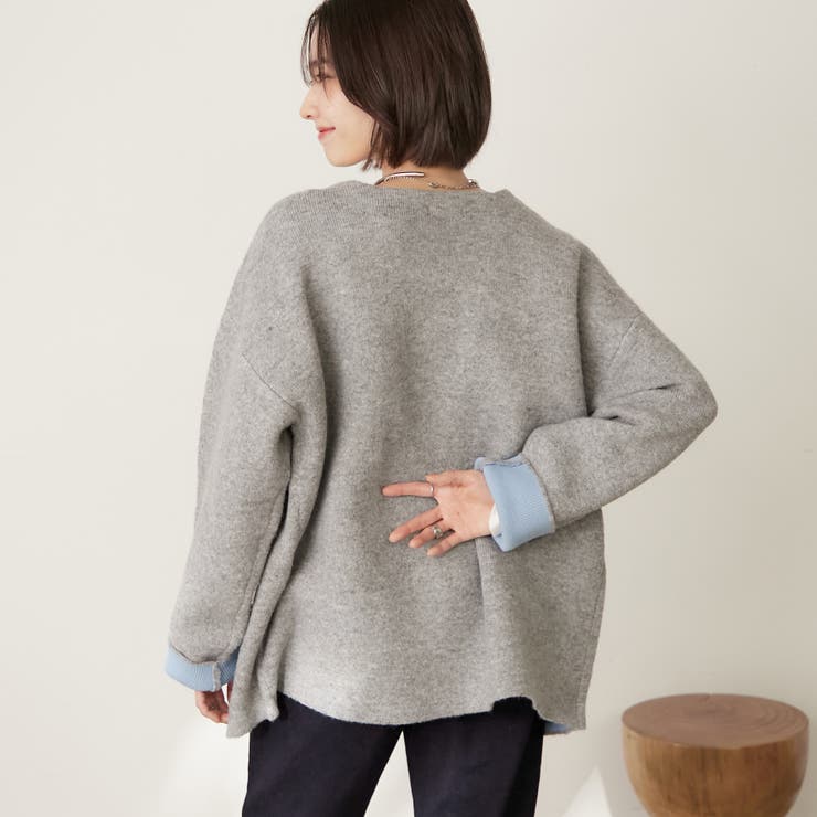 【nane】ダブルフェイスカーディガン | RMAF　NICE CLAUP / OLIVE des OLIVE | 詳細画像18 