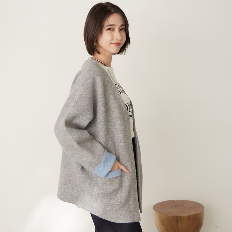 【nane】ダブルフェイスカーディガン | RMAF　NICE CLAUP / OLIVE des OLIVE | 詳細画像19 