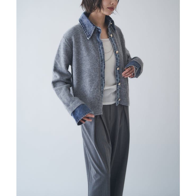 【Web限定】【nane】デニムドッキングカーディガン | RMAF　NICE CLAUP / OLIVE des OLIVE | 詳細画像7 