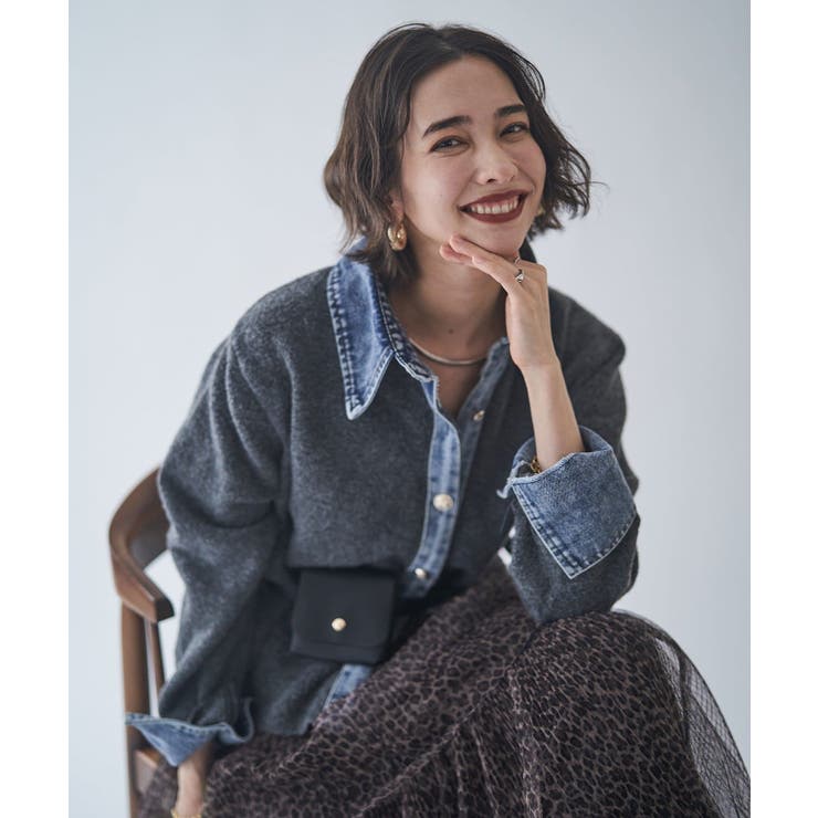 【Web限定】【nane】デニムドッキングカーディガン | RMAF　NICE CLAUP / OLIVE des OLIVE | 詳細画像14 