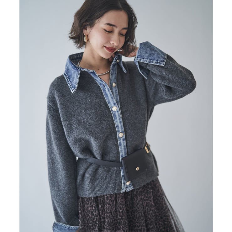 【Web限定】【nane】デニムドッキングカーディガン | RMAF　NICE CLAUP / OLIVE des OLIVE | 詳細画像15 