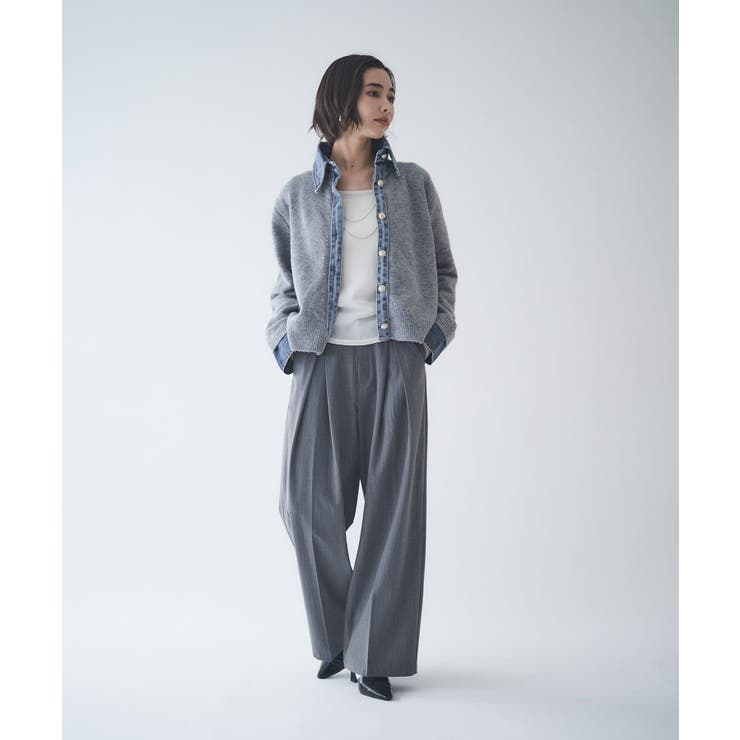 【Web限定】【nane】デニムドッキングカーディガン | RMAF　NICE CLAUP / OLIVE des OLIVE | 詳細画像6 