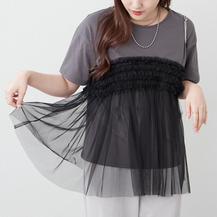チュールフリルドッキングTシャツ | RMAF　NICE CLAUP / OLIVE des OLIVE | 詳細画像16 