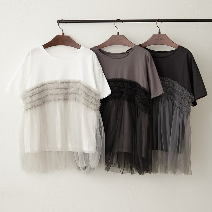 チュールフリルドッキングTシャツ | RMAF　NICE CLAUP / OLIVE des OLIVE | 詳細画像2 