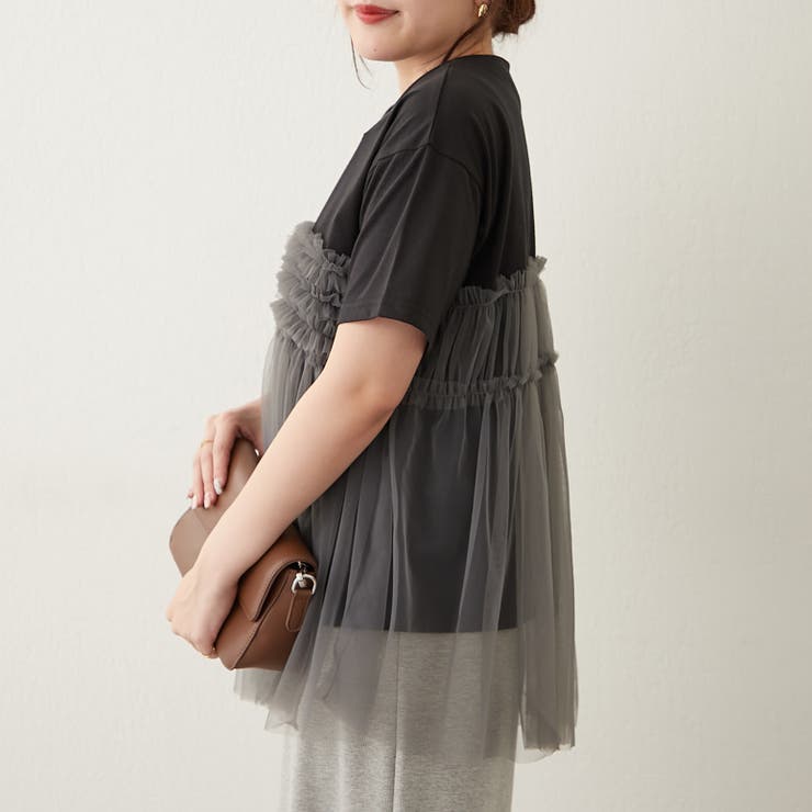 チュールフリルドッキングTシャツ | RMAF　NICE CLAUP / OLIVE des OLIVE | 詳細画像5 
