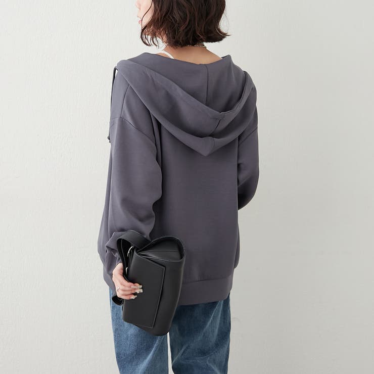 ✨極美品✨ Ku-Wa de MOMPE パーカー プルオーバー L 巾着付 パーカー AW ドレープとろみ ビッグシルエット ダンボールニット