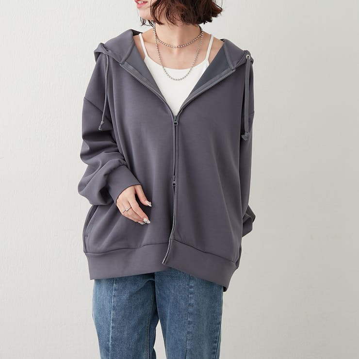 ✨極美品✨ Ku-Wa de MOMPE パーカー プルオーバー L 巾着付 パーカー AW ドレープとろみ ビッグシルエット ダンボールニット