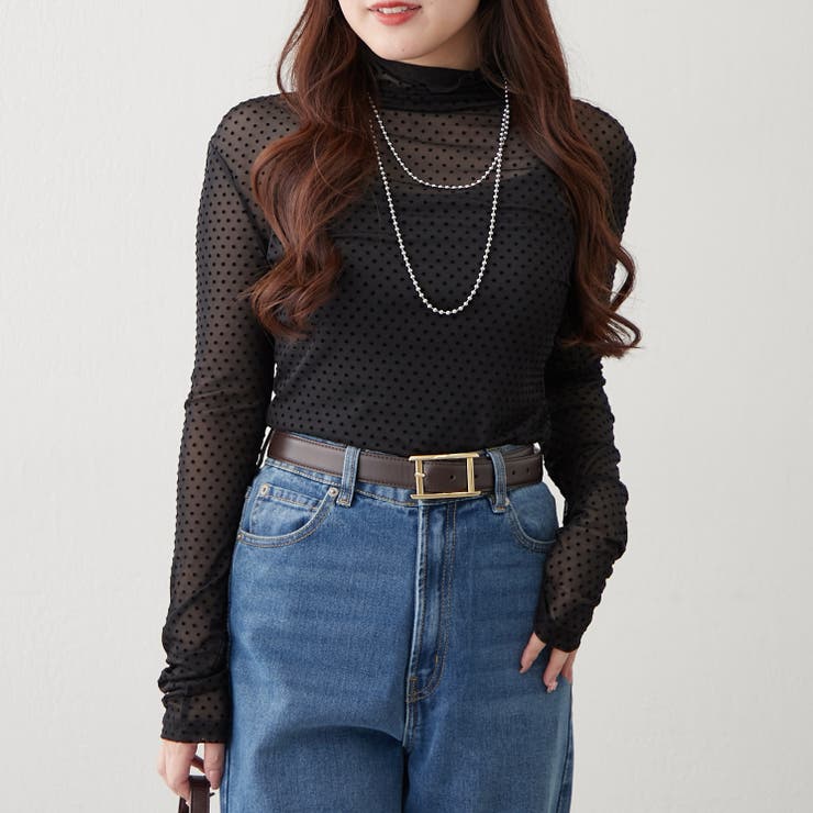ブラック | ドットチュールハイネックプルオーバー | RMAF　NICE CLAUP / OLIVE des OLIVE