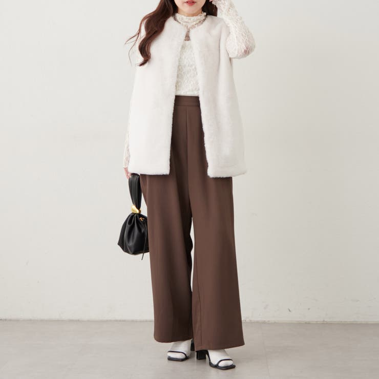 フェイクファーロングベスト | RMAF　NICE CLAUP / OLIVE des OLIVE | 詳細画像8 