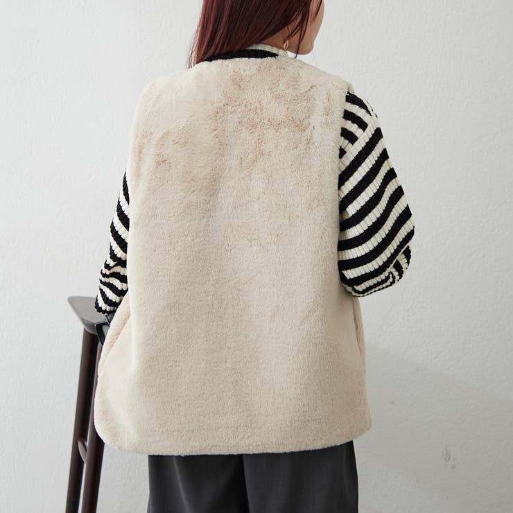 フェイクファーロングベスト | RMAF　NICE CLAUP / OLIVE des OLIVE | 詳細画像13 