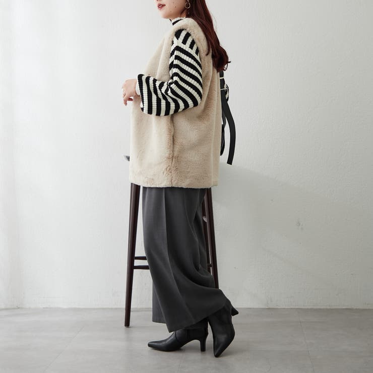 フェイクファーロングベスト | RMAF　NICE CLAUP / OLIVE des OLIVE | 詳細画像15 