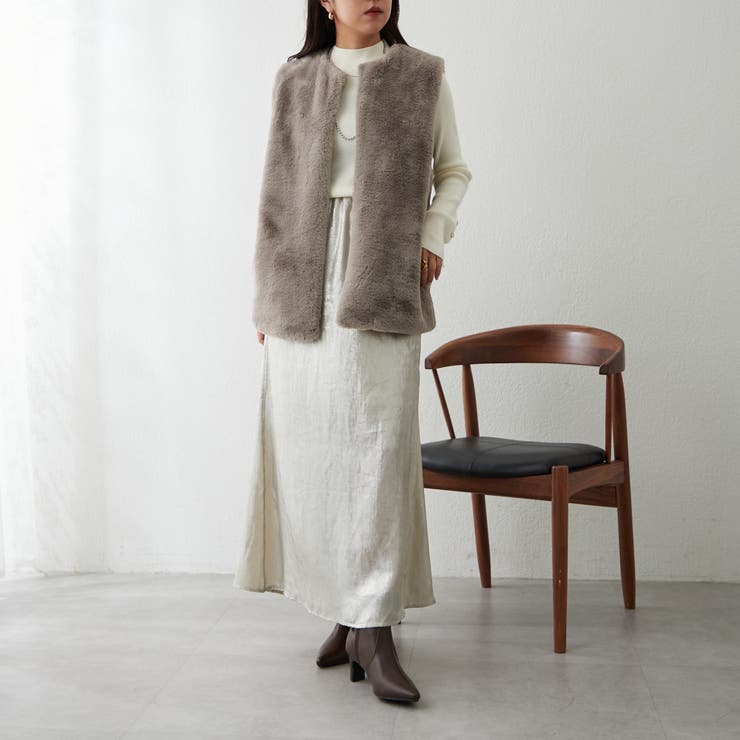 フェイクファーロングベスト | RMAF　NICE CLAUP / OLIVE des OLIVE | 詳細画像24 