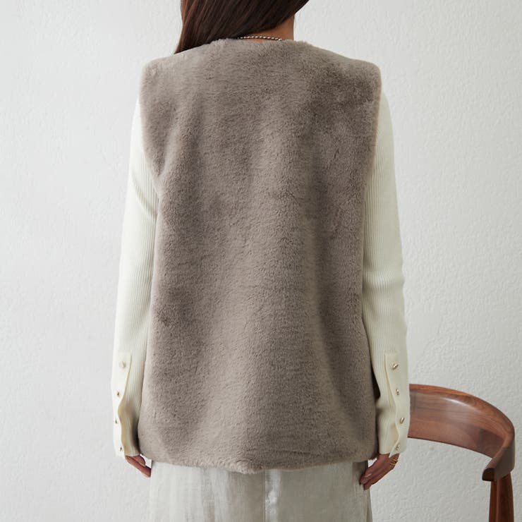 フェイクファーロングベスト | RMAF　NICE CLAUP / OLIVE des OLIVE | 詳細画像29 