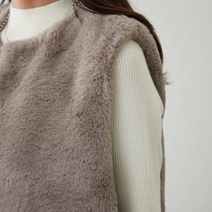 フェイクファーロングベスト | RMAF　NICE CLAUP / OLIVE des OLIVE | 詳細画像31 