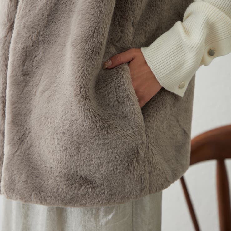 フェイクファーロングベスト | RMAF　NICE CLAUP / OLIVE des OLIVE | 詳細画像32 