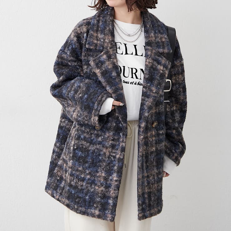 ネイビー | リングチェックダブルテーラージャケット | RMAF　NICE CLAUP / OLIVE des OLIVE