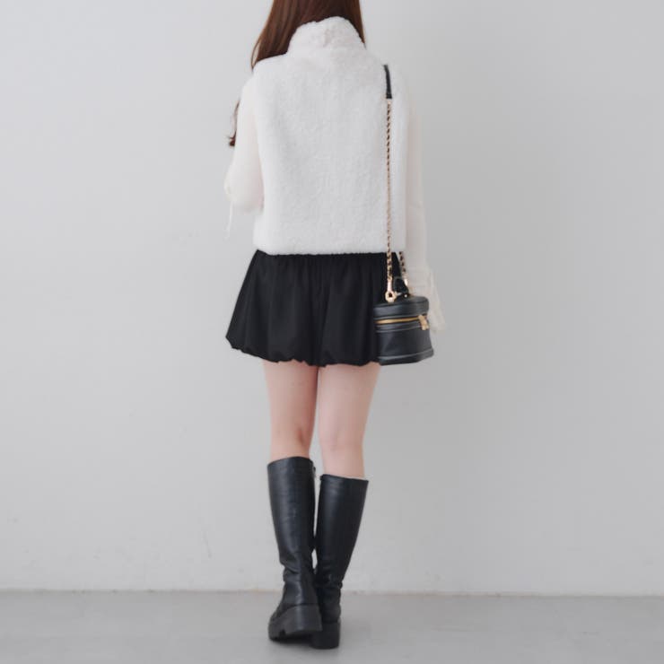 ラビット風ファーダブルジップベスト | RMAF　NICE CLAUP / OLIVE des OLIVE | 詳細画像8 