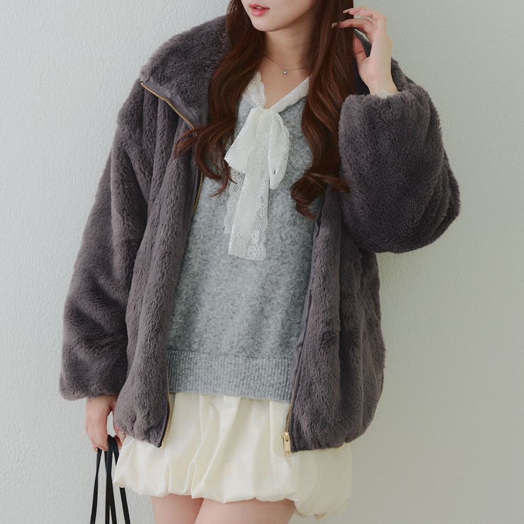 チャコール | ファースタンドブルゾン | RMAF　NICE CLAUP / OLIVE des OLIVE