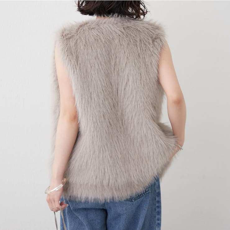 フォックス風ファーベスト[品番：OLOW0016443]｜RMAF NICE CLAUP