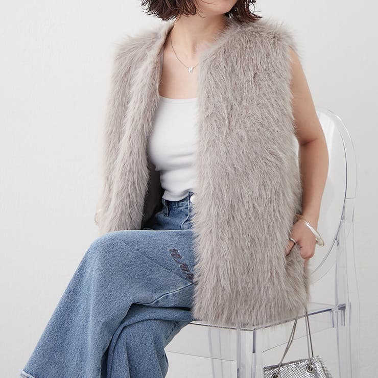 フォックス風ファーベスト[品番：OLOW0016443]｜RMAF NICE CLAUP