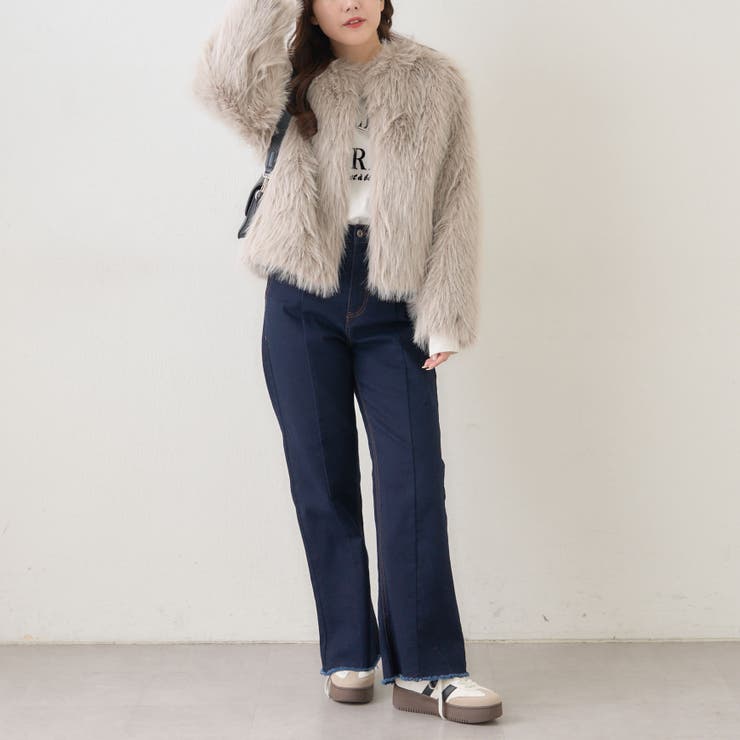 フォックス風ノーカラー ファーコート | RMAF　NICE CLAUP / OLIVE des OLIVE | 詳細画像21 