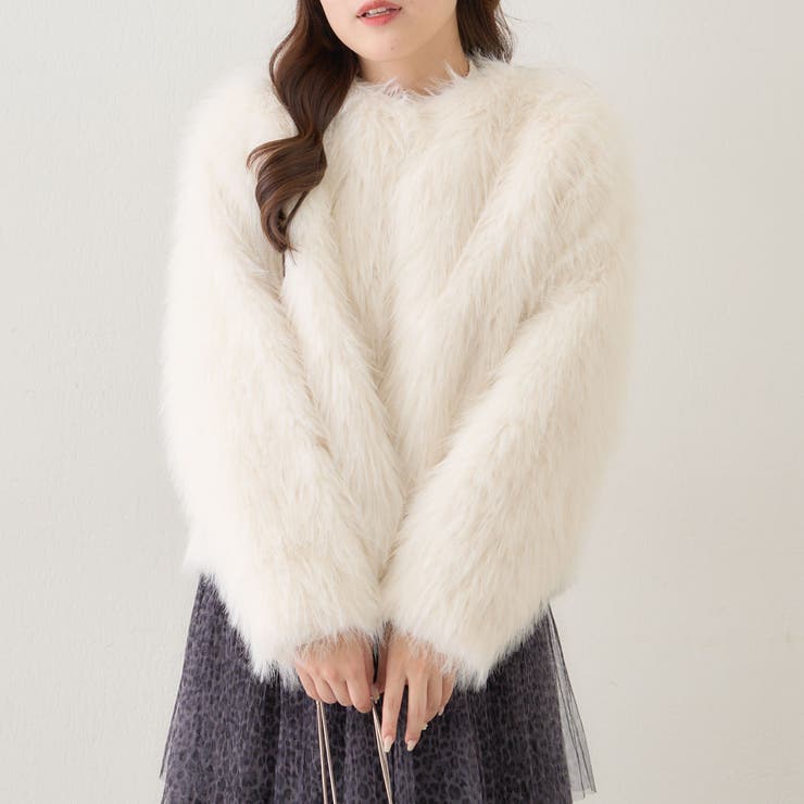 フォックス風ノーカラー ファーコート | RMAF　NICE CLAUP / OLIVE des OLIVE | 詳細画像36 