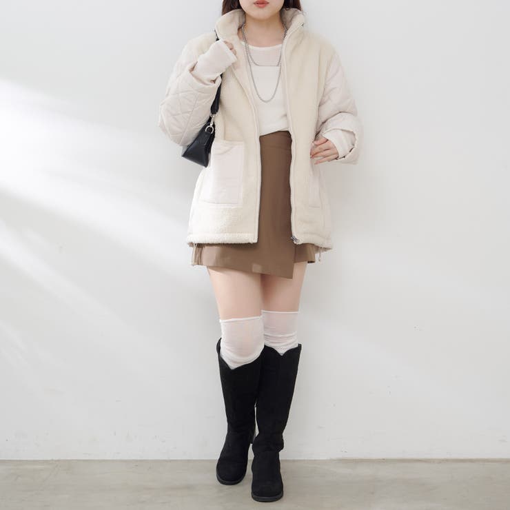 ボア×キルト切替スタンドブルゾン | RMAF　NICE CLAUP / OLIVE des OLIVE | 詳細画像10 