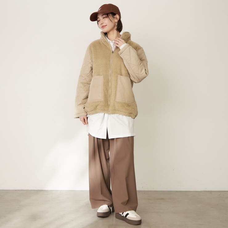 ボア×キルト切替スタンドブルゾン | RMAF　NICE CLAUP / OLIVE des OLIVE | 詳細画像19 