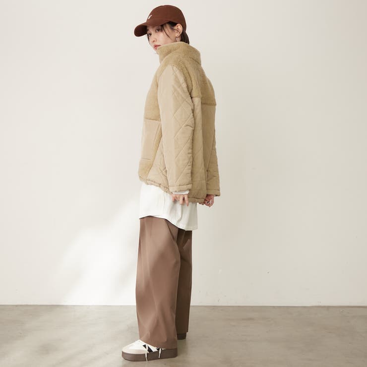 ボア×キルト切替スタンドブルゾン | RMAF　NICE CLAUP / OLIVE des OLIVE | 詳細画像20 