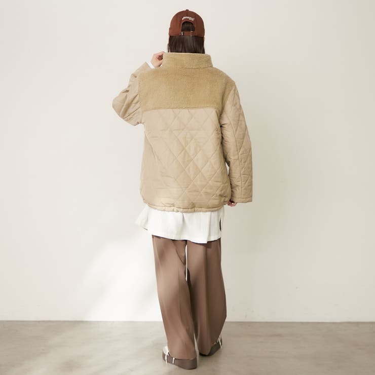 ボア×キルト切替スタンドブルゾン | RMAF　NICE CLAUP / OLIVE des OLIVE | 詳細画像21 