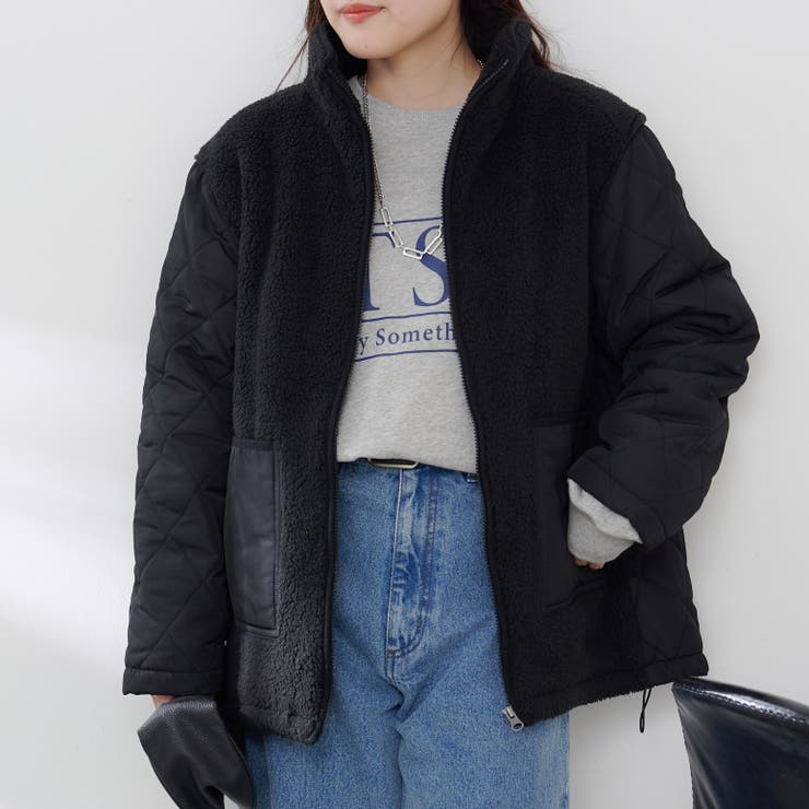 ボア×キルト切替スタンドブルゾン | RMAF　NICE CLAUP / OLIVE des OLIVE | 詳細画像22 