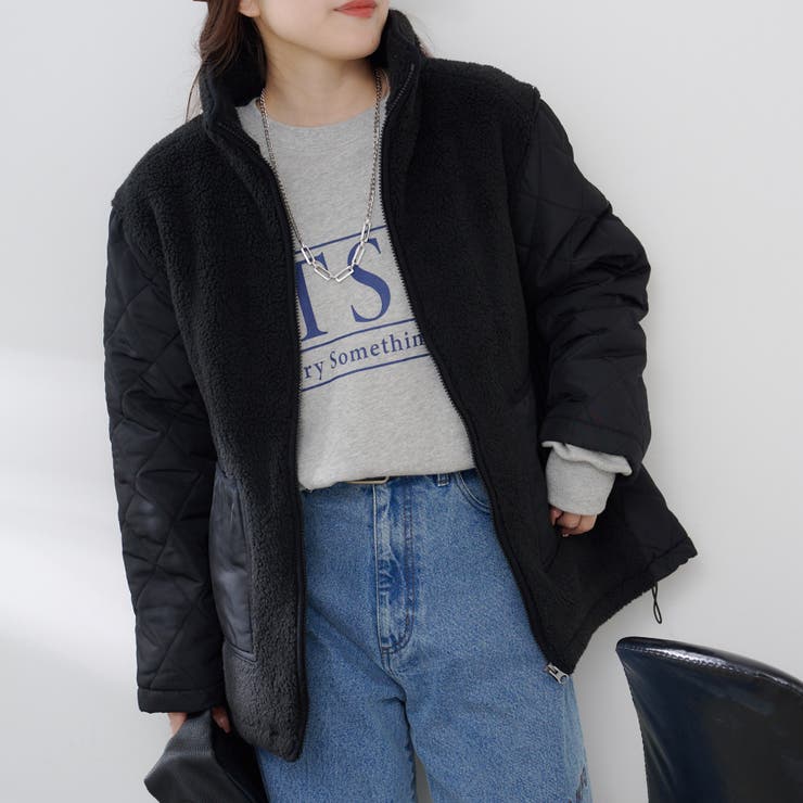 ボア×キルト切替スタンドブルゾン | RMAF　NICE CLAUP / OLIVE des OLIVE | 詳細画像23 