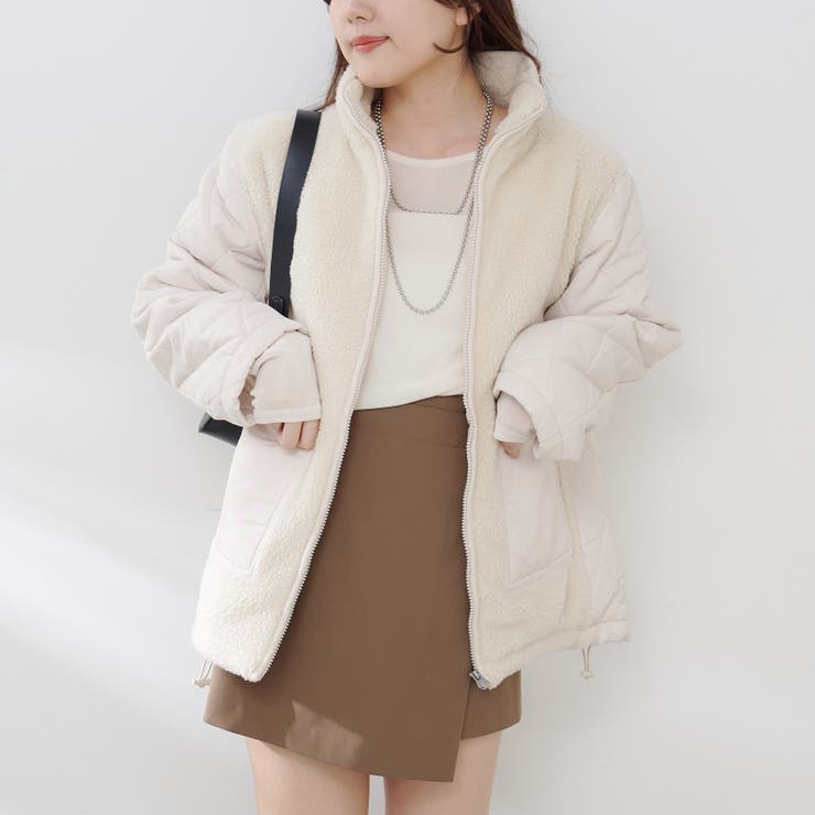 ボア×キルト切替スタンドブルゾン | RMAF　NICE CLAUP / OLIVE des OLIVE | 詳細画像5 