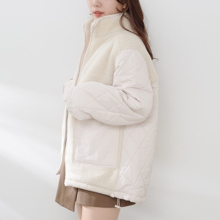 ボア×キルト切替スタンドブルゾン | RMAF　NICE CLAUP / OLIVE des OLIVE | 詳細画像6 