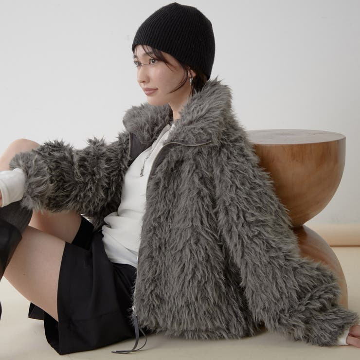 【nane】ミックスファーブルゾン | RMAF　NICE CLAUP / OLIVE des OLIVE | 詳細画像1 