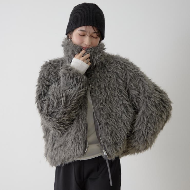 【nane】ミックスファーブルゾン | RMAF　NICE CLAUP / OLIVE des OLIVE | 詳細画像8 