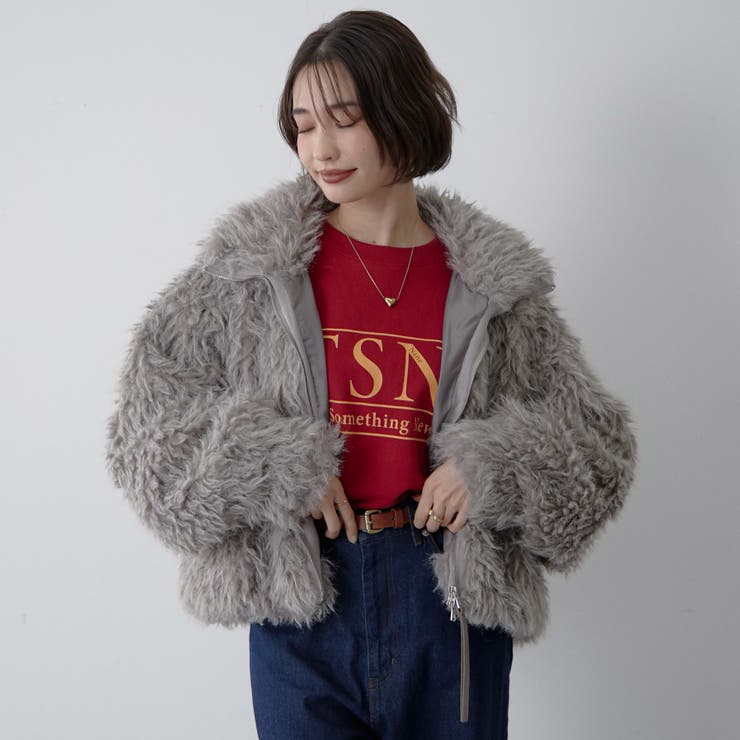 【nane】ミックスファーブルゾン | RMAF　NICE CLAUP / OLIVE des OLIVE | 詳細画像26 