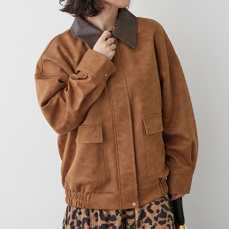 衿合皮ステンカラーブルゾン | RMAF NICE CLAUP / OLIVE des OLIVE | 詳細画像10