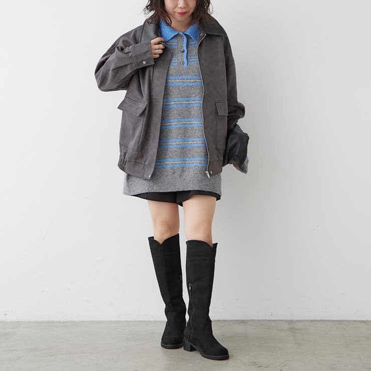 衿合皮ステンカラーブルゾン | RMAF NICE CLAUP / OLIVE des OLIVE | 詳細画像30