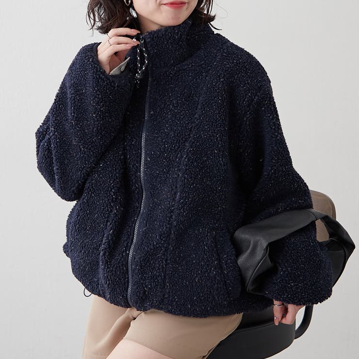 ネイビー | ネップボアブルゾン | RMAF　NICE CLAUP / OLIVE des OLIVE