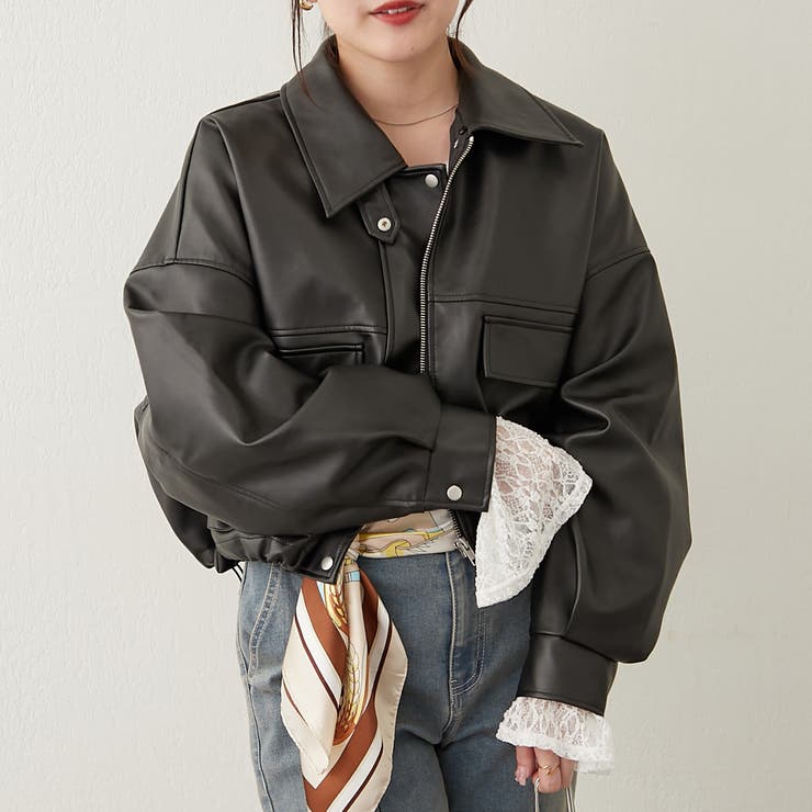 OLIVE des OLIVE 2way ショート丈合皮ブルゾン 2WAY】ショート丈合皮ブルゾン | OLIVE des OLIVE(オリーブ デ