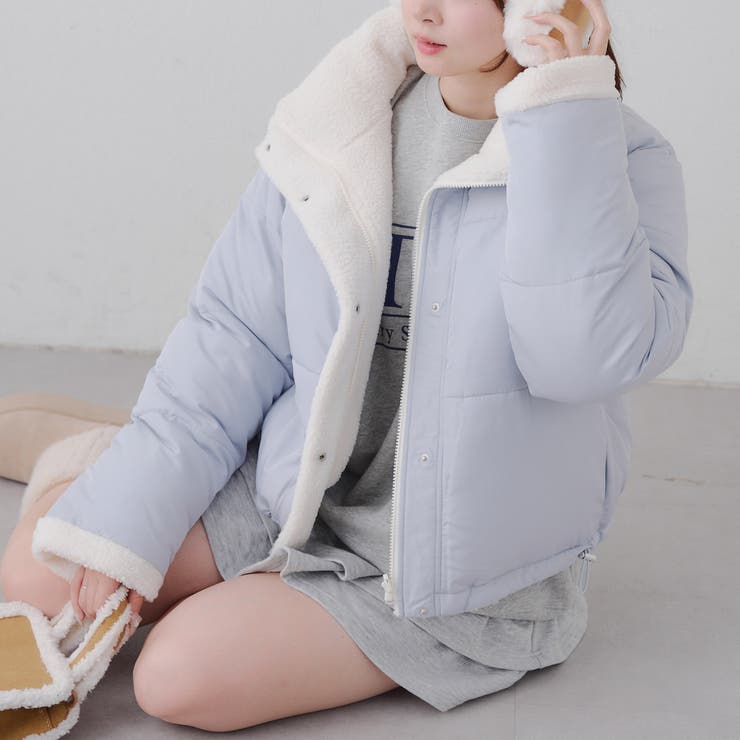 ブルー | 【リバーシブルで着れる】5色展開 中綿ブルゾン | RMAF　NICE CLAUP / OLIVE des OLIVE