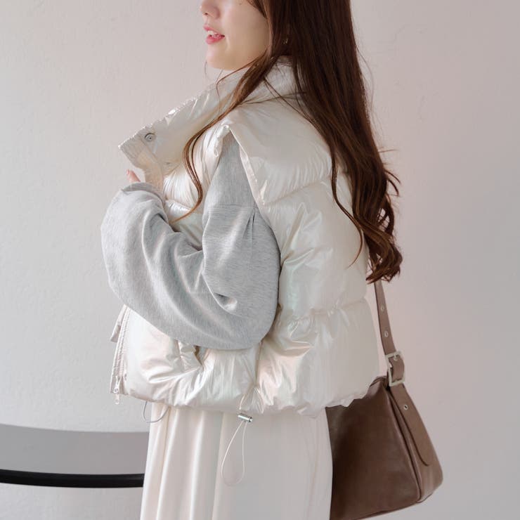 裾シャーリングベスト | NICE CLAUP / OLIVE des OLIVE　OUTLET | 詳細画像4 