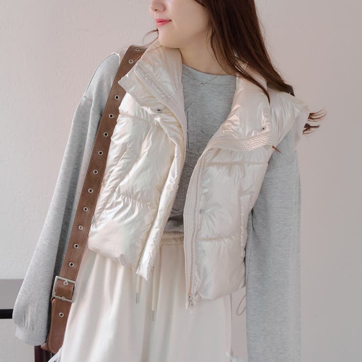 アイボリー | 裾シャーリングベスト | NICE CLAUP / OLIVE des OLIVE　OUTLET