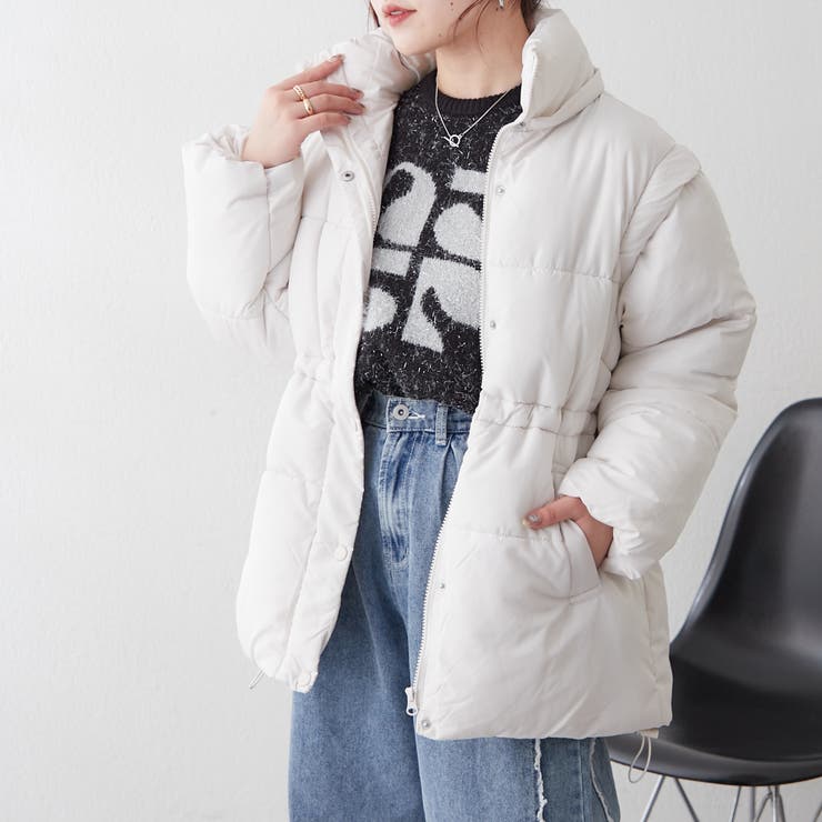 【Web限定】袖取り外し中綿ブルゾン | NICE CLAUP / OLIVE des OLIVE　OUTLET | 詳細画像1 