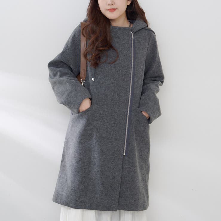 フードジップ付きコート | RMAF NICE CLAUP / OLIVE des OLIVE | 詳細画像1