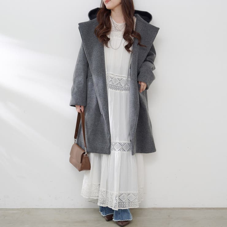 フードジップ付きコート | RMAF NICE CLAUP / OLIVE des OLIVE | 詳細画像10