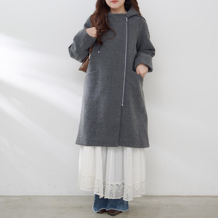 フードジップ付きコート | RMAF NICE CLAUP / OLIVE des OLIVE | 詳細画像13